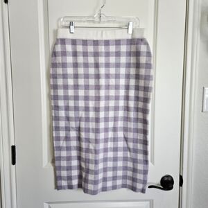 NWOT Joie Pastel Purple and White Midi Skirt Size Large